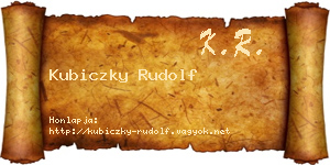 Kubiczky Rudolf névjegykártya